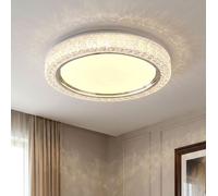 Globo Lampe Plafond LED Opale Classique Cristal, Blanc 40 cm