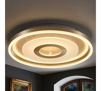 Plafonnier LED aspect pierre pour chambre à coucher, couleur champagne, D 50 cm