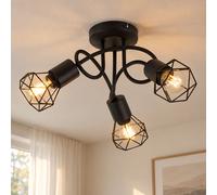 Plafonnier RETRO noir salon éclairage cage spot cocarde spot lampe Globo 58402S-3D