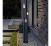 Globo Lampe pour mât Boston, à 3 lampes, anthracite dimmable, noir, Inox, Moderne