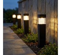 Globo Lampe Solaire De Chemin Extérieur LED Gris 4er Set Terre-Insertion IP44