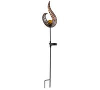 Globo Lampe solaire en métal noir avec une LED avec pointe de terre hauteur 90cm
