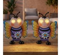 Globo Lampe Solaire Extérieure Figurine Abeille LED Multicolore, Set 2, IP44