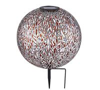 Globo Lighting Lampe solaire LED – 1 pile AA Ni-Mh 600 mAh, pointe de terre, boule dorée noire