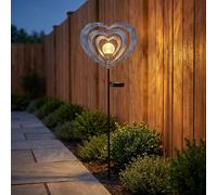 Globo Lampe Solaire LED Extérieure IP44 Terrasse Glaskugel Cœur Erdspieß 82 cm