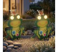 Globo Lampe Solaire LED Figurine Grenouille Extérieur Deko Vert Set 2