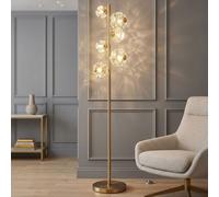 Globo Lampe Sur Pied LED Classique En Cristal Or, Interrupteur Au Pied 155 cm