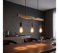 Globo Lampe Suspendue Bois Maison Fer Rust 3x E27 IP20 220-240V [EEK: Non noté]