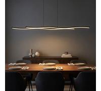 Globo Lampe Suspendue Design Wellen LED 120 cm Noir 30 W 230 V