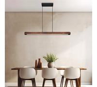 Globo Lampe Suspendue En Bois Pour Table Esst Rangement Opale Marron LED L 90 cm
