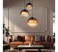 Globo Lampe Suspendue En Verre 3 Lampes Pour Table À Manger, H 120 Cm