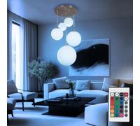Globo Lampe Suspendue LED 5 Boules RGB Change Couleur Dimmable Avec Télécommande