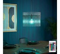Suspension LED, intensité réglable, argent, changement de couleur, télécommande, H 150 cm