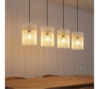 Globo Lampe Suspendue Plafonnier 4-6 Lumières Verre Tiges Sable 140 cm