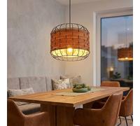 Globo Lampe Suspendue Plafonnier H 120 cm Bois/Noir Mat LED 7 W 630 lm