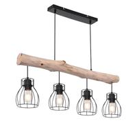 Design Plafond Suspendu Luminaire Poutres En Bois Pendule Spot Salle À Manger Rétro Treillis Lampe Globo 15326-4N