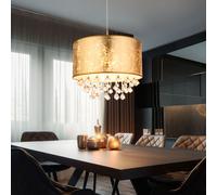 Globo Lampe Suspendue Table à Manger Pendule 1 Lumière Argent Or Verre Cristal