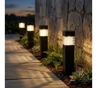 Globo Lampes Solaires sur Piquet Extérieur IP44 Set de 4, 4 LED, Gris, H 38,5 cm