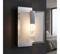 Globo LED Applique Murale Chrom Verre Carrée 1 Lampe 15 cm Argent