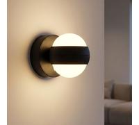 Globo LED Applique Murale Noire Dimmable Sphère Up Down Tactile USB D 10 cm