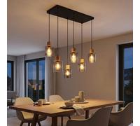Globo LED Pendlampen Hängeleuchte 6-flammig Noir Métal H 120 cm