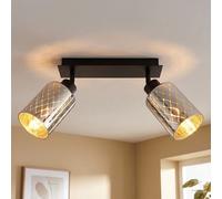 Plafonnier LED, spot orientable, lampe de salon, noir, L 46 cm