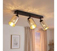Plafonnier LED, lampe de salon, orientable, noir, métal, L 66 cm