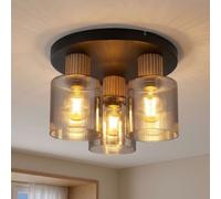 Globo LED Plafonnier Verre Fumé 3 Lampes Pour Salle à Manger 30 cm