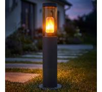 Globo LED Wegeleuchte Anthrazit Standleuchte Extérieur Jardin Effet Feu H 45 cm