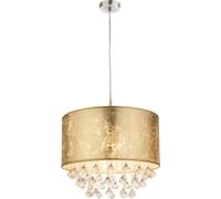 Cristal suspendu luminaire textile pendule chambre éclairage plafonnier or globo 15187H3
