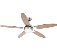 Globo Lighting Azura ventilateur de plafond avec lampe 1x60 W chrome-bois 0308