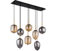 Globo Lighting Blacky lampe suspendue x40 W noir-fumé-ambre 15345-8A