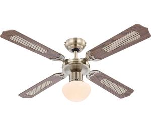 Globo Lighting Champion ventilateur de plafond avec lampe 1x60 W blanc-laiton-bois 0309