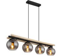 Globo Lighting Conni lampe suspendue 4x25 W noir-fumé-bois 15569-4H
