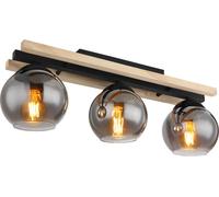 Globo Lighting Conni plafonnier 3x25 W noir-fumé-bois 15569-3D