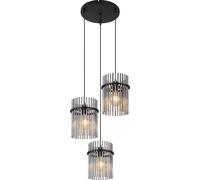Globo Lighting Gorley lampe suspendue 3x60 W noir-fumé 15698-3HR