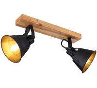 Plafonnier Spot Vintage Réglable Salon Chambre Lampe Bois Noir