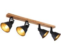 Globo Lighting Günther plafonnier 4x60 W noir-doré-bois 15466S-4