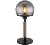 Globo Lighting Haku lampe de table 1x40 W noir-fumé-bois 21954S