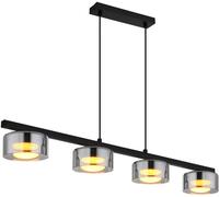 Globo Lighting Higgins lampe suspendue 4x6 W noir-fumé 16055-4HS