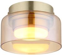 Plafonnier lampe de salle à manger couleur ambre doré 1 lumière LED D 13 cm