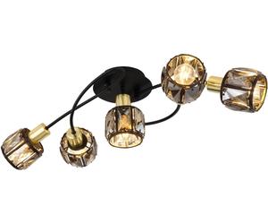 Globo Lighting Indiana plafonnier 5x40 W noir-fumé-doré 54357-5B