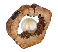Globo Lighting Lampe solaire LED en bois marron avec globe Hauteur 25,5 cm Plastique