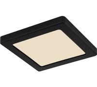 Panneau LED plafonnier noir salon lumière chambre à coucher, couleurs de lumière réglables, 12W 900lm blanc chaud, blanc neutre, blanc froid, LxH 17,6x1,7 cm