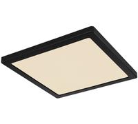 Plafonnier, lampe de salon, panneau de plafond, plafonnier carré, moderne, opale noire, 1x LED 24W 2000lm 3000K-6500K, LxlxH 29,1x29,1x1,7 cm