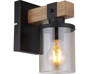 Globo Lighting Lenna applique murale 1x60 W noir-fumé-bois 15555W
