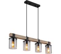 Globo Lighting Lila lampe suspendue 4x60 W noir-bois 15555-4H