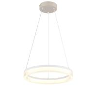 Suspension LED Réglable en hauteur Suspension Anneaux Lampe de salle à manger blanc sable, métal, 16W 1100Lm blanc chaud, DxH 33x150 cm
