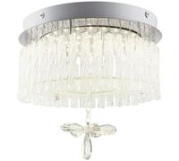 Lustre plafonnier plafonnier salon lumière cristal clair, verre suspendu cristaux clairs, LED 12W 840Lm blanc neutre, DxH 28x22cm