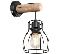 Applique murale rétro Cage Design Bois Naturel Spots Salon Éclairage Vintage Lattice Lamp Globo 15326NW